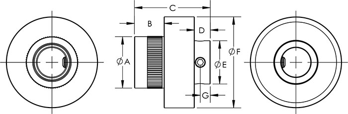 2865 Overrunning Roller Clutch, Dimensions