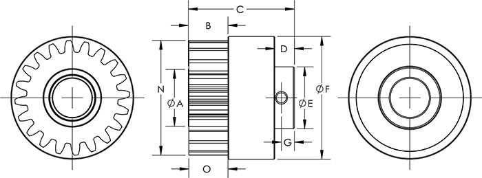 2876 Overrunning Gear Clutch Hot Stamping, Dimensions